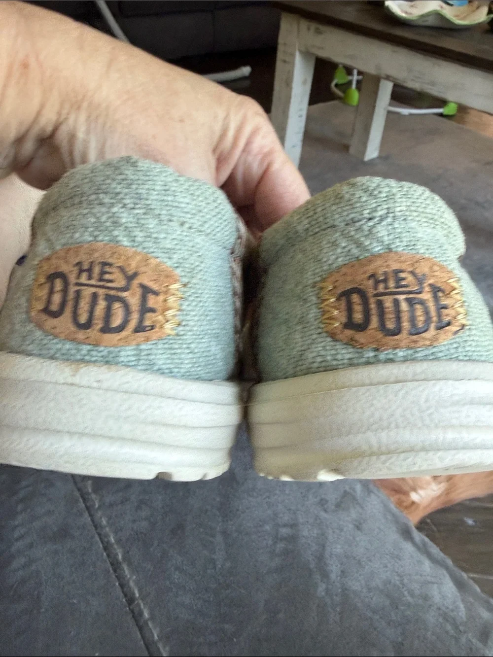 Hey Dude Men's Slip-On Loafers in Natural Beige Canvas